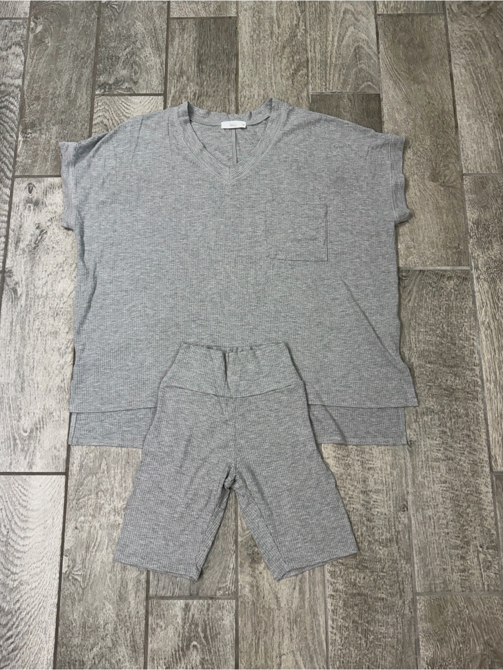 Ribbed Oversized Tee Set
